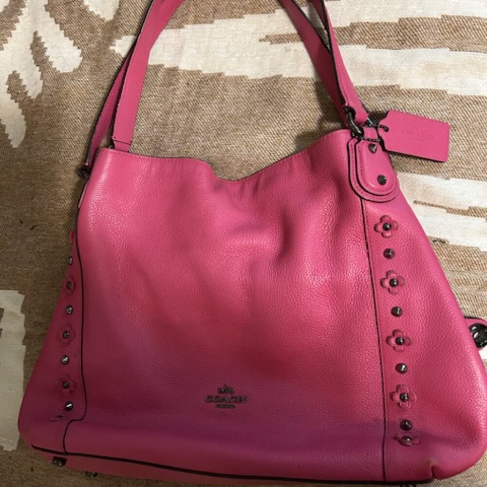 Coach Edie 31 floral rivet bag-Pink